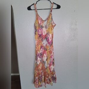 Vintage Papilon Floral Multicolor Fairy Core Women's Dress XL